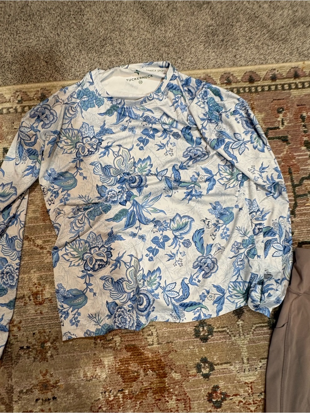 Tuckernuck Blue Floral Long Sleeve Top